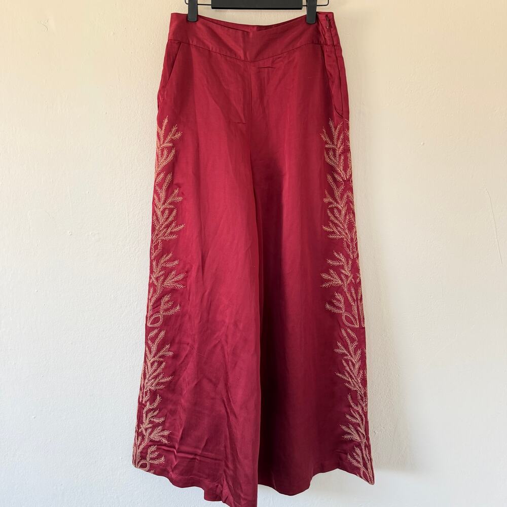 Carolina K Wide leg embroidered pants